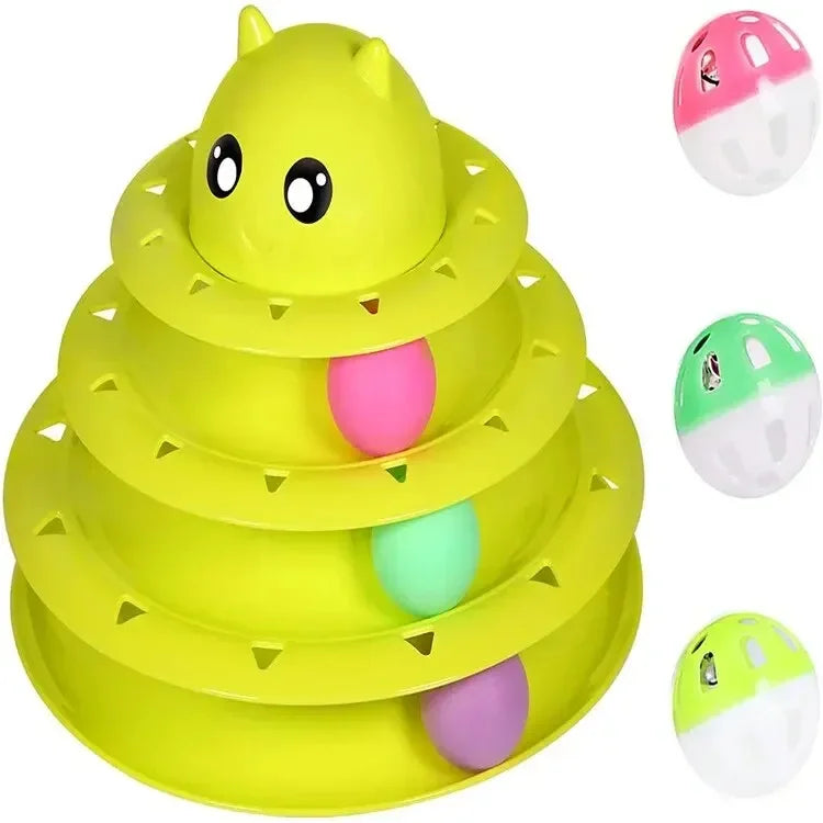 Automatic Rotating Cat Toy Tower – Interactive Laser & Catnip Teaser for Bored Cats, Smart Play