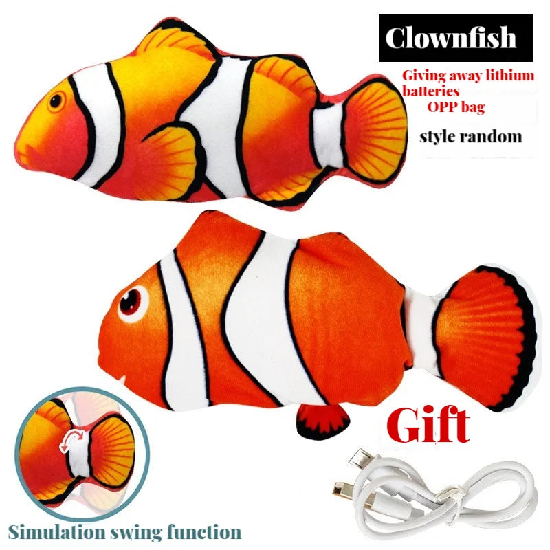 Electric Cat Toy Fish Pet Cat Toys Simulation Fish Swing Kitten Dance Fish Toy Funny Cats Chewing Playing Supplies USB Charging
