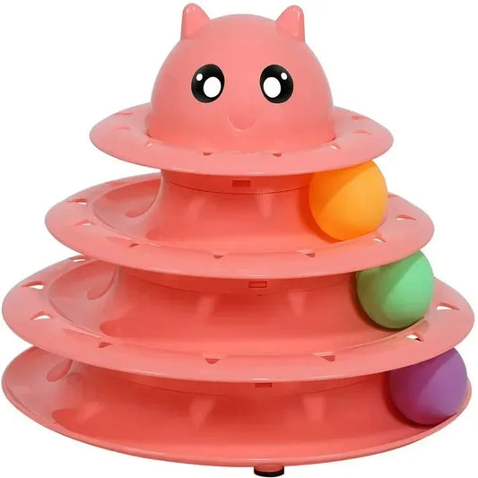 Automatic Rotating Cat Toy Tower – Interactive Laser & Catnip Teaser for Bored Cats, Smart Play