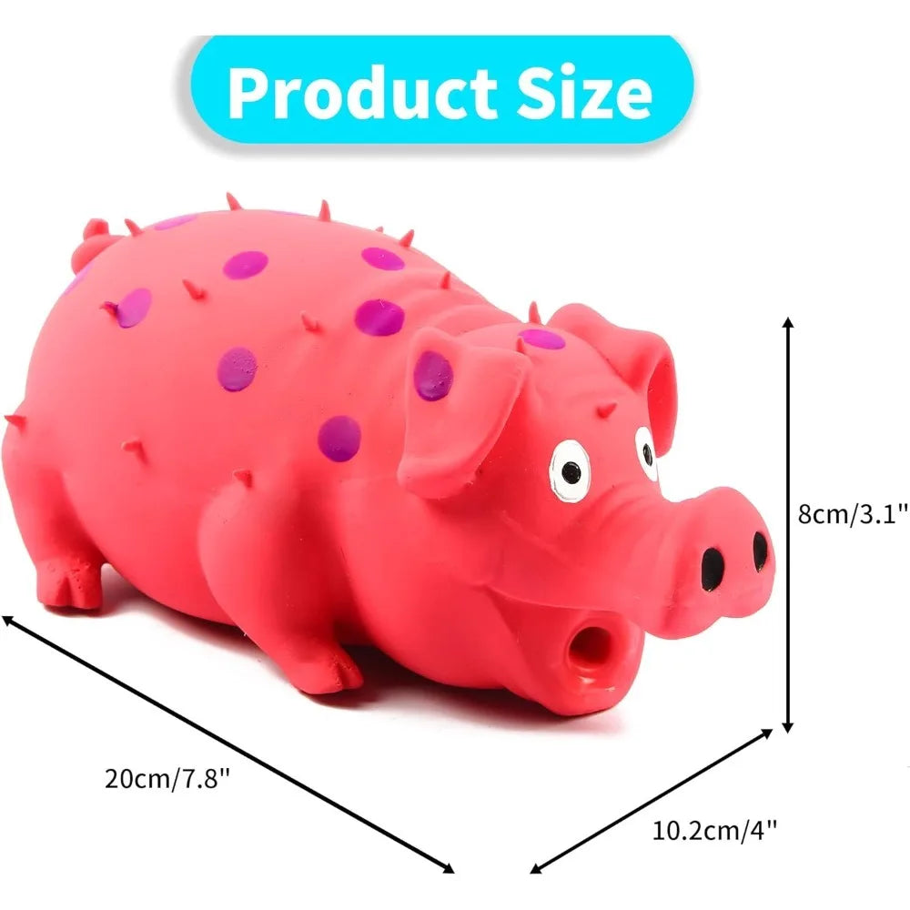 3-Pack Squeaky Pig Dog Toys - Durable Rubber Chew Toys with Oinking & Grunting Sounds for Small, Medium & Large Dogs - Interacti