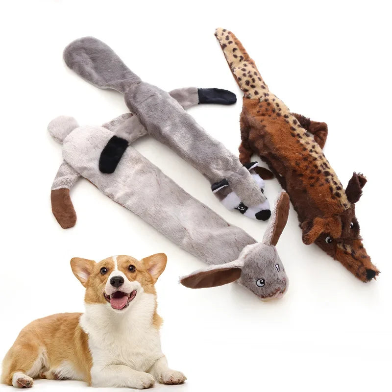 Funny Simulated Animal No Stuffing Dog Toys with Squeakers Durable Stuffingless Plush Squeaky Dog Chew Toy Pet Squeak Toy New